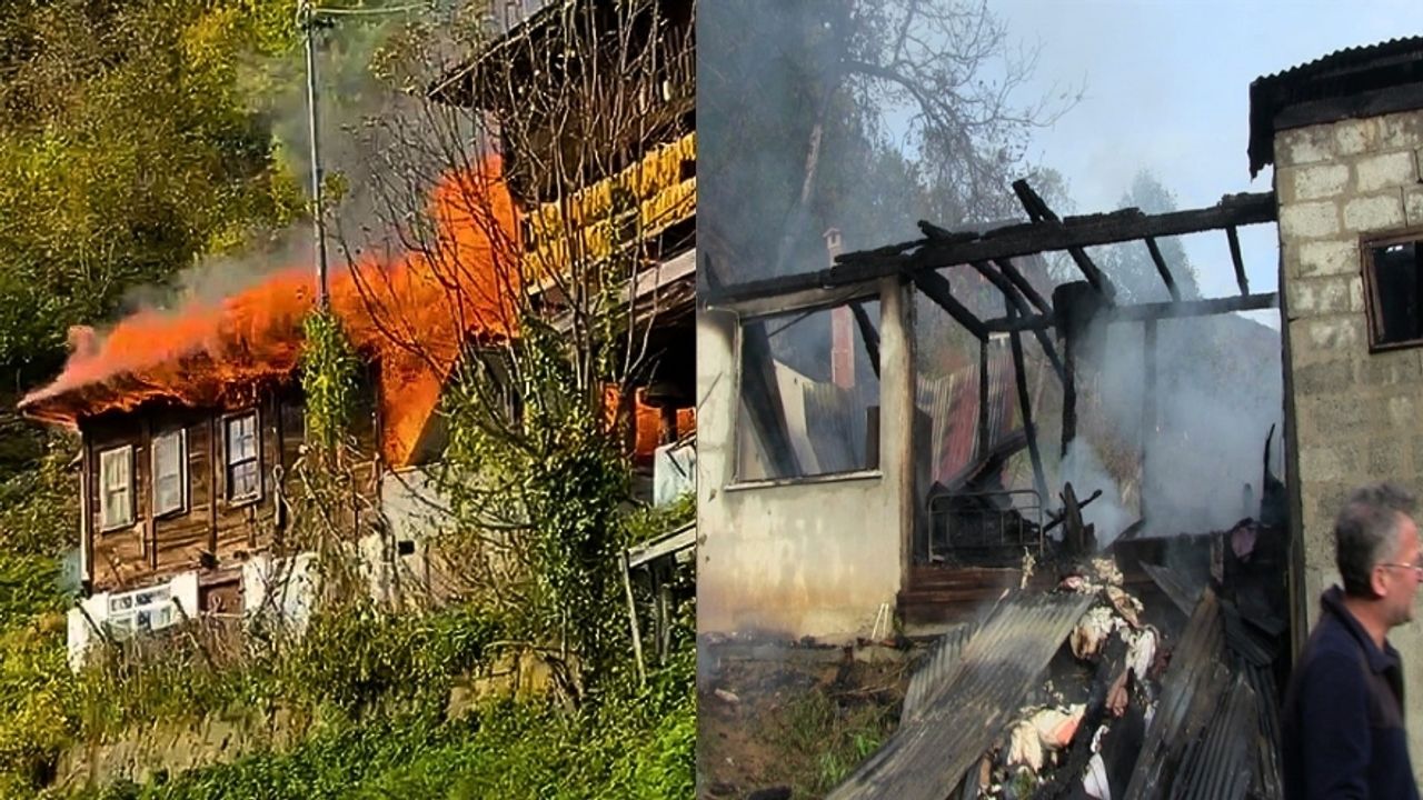 Artvin’de 200 Yıllık Tarihi Ahşap Ev Küle Döndü