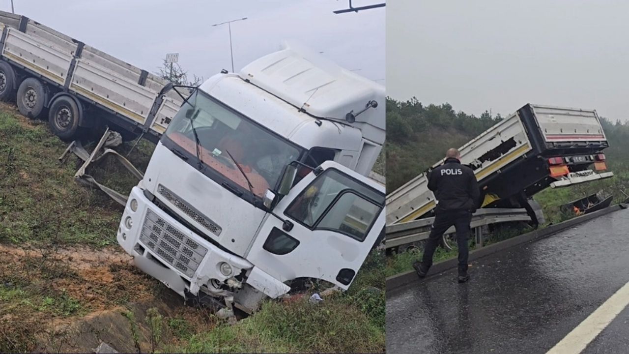 Beykoz’da Kontrolden Çıkan TIR Şarampole Düştü: Sürücü Yaralandı