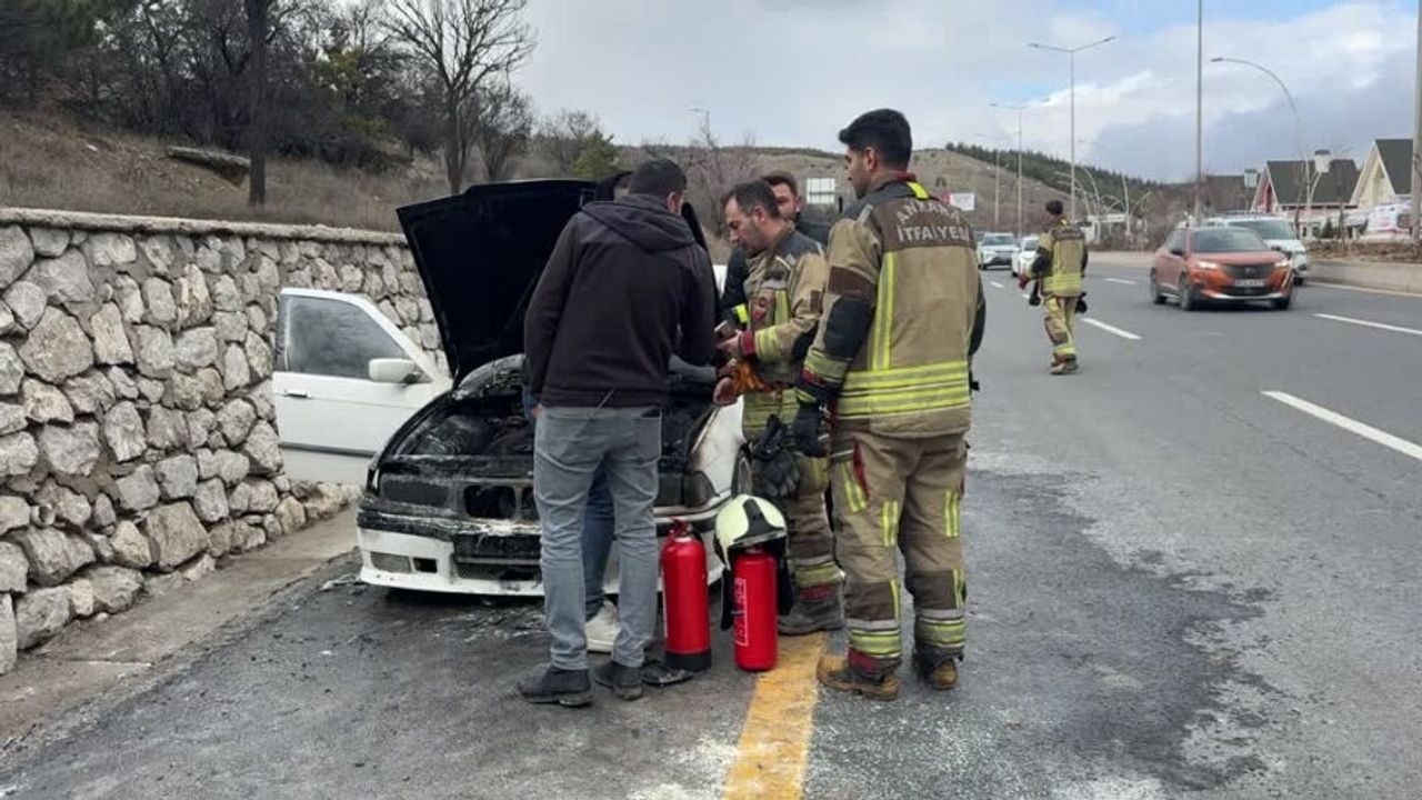 Ankara’da Konya Yolu Üzerinde Çifte Panik: Bir Yanda Yangın Bir Yanda Kaza