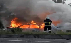 Zonguldak'ta Feci Kaza: Çarpışan Otomobiller Alev Aldı