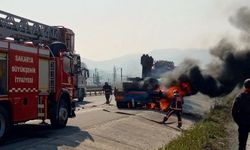 Sakarya'da İş Makinesi Yüklü TIR’da Yangın Çıktı