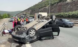 Anadolu Otoyolu Ankara Yönünde Araç Devrildi 3 Yaralı