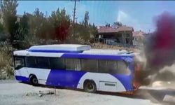 Pursaklar’da Belediye Otobüsü Alev Alev Yandı!
