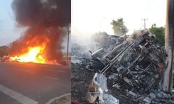 Aksaray’da Devrilen TIR Alev Aldı: Sürücü Ağır Yaralandı