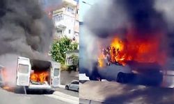 İstanbul Avcılar’da Seyir Halindeki Minibüs Alev Aldı