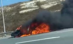 Kuzey Marmara Otoyolu’nda Otomobil, Alevlere Teslim Oldu