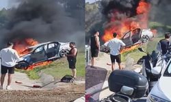 Ümraniye TEM Otoyolu’nda Kaza: Otomobil Küle Döndü