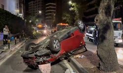 Kadıköy’de Otomobil Ağaca Çarpıp Takla Attı: 2 Yaralı