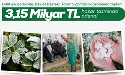 Tarım Sigortasından Üreticilere 3 Milyar TL Destek