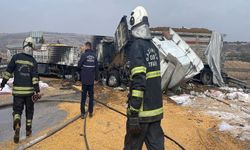 Tarsus-Adana-Gaziantep Otoyolunda Zincirleme Kaza: 3 Tır Alev Aldı