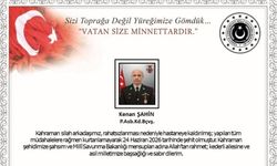 MSB Duyurdu: Fırat Kalkanı Harekat Bölgesi'nde 1 Askerimiz Şehit Oldu