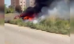 Sincan’da Çarpışan Otomobillerden Biri Alev Aldı