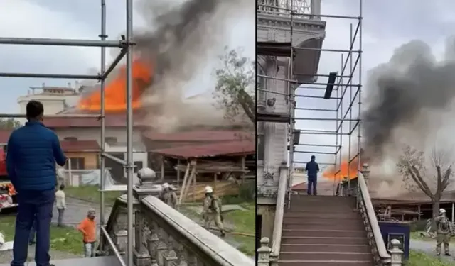 Üsküdar'da Tarihi Köşkte Yangın!