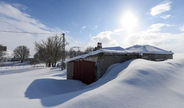 Muş’un Kalecik Köyü’nde Evler Kar Altında Kaldı
