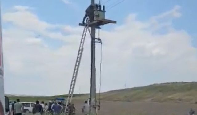 Ankara Beypazarı’nda Trafoya Çıktı, Elektrik Çaptı