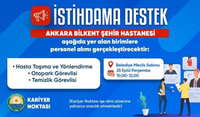 Gölbaşı Belediyesinden Hastanede İş Fırsatı