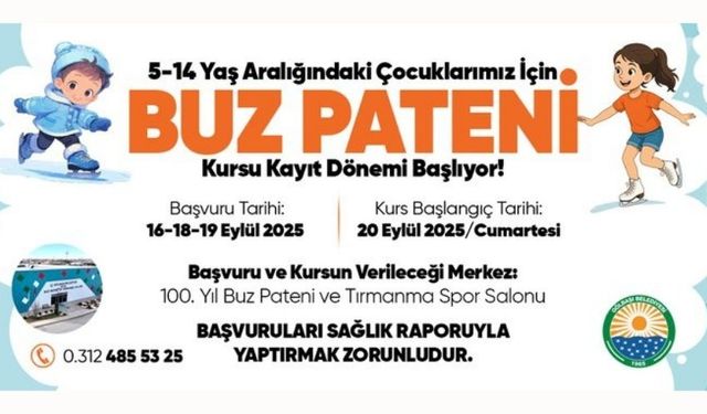 Gölbaşı’nda Çocuklara Buz Pateni Kursu: Başvurular Başladı!