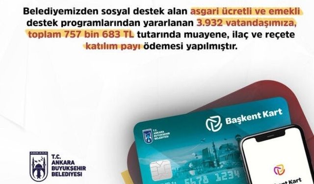 Ankara Büyükşehir Belediyesi’nden Vatandaşlara 757 Bin TL Destek