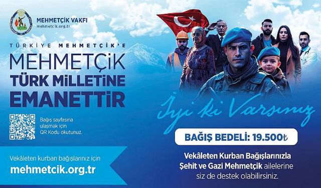 Mehmetçik Vakfı 2026 Yılı Kurban Bağış Bedelini Açıkladı