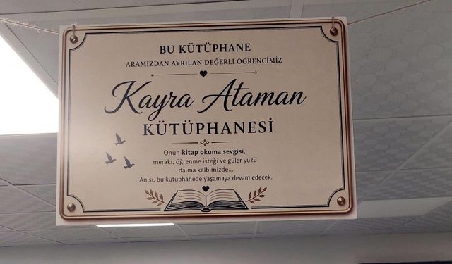 Etimesgut'ta Bıçaklanarak Öldürülen Kayra'nın İsmi Okul Kütüphanesine Verildi