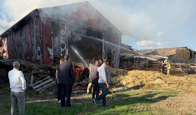 Beypazarı’nda Saman Balyaları Alevlere Teslim Oldu
