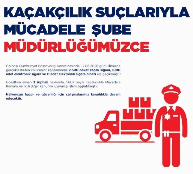 Ankara Gölbaşı’nda Kaçakçılık Operasyonu: 3 Şüpheli Yakalandı