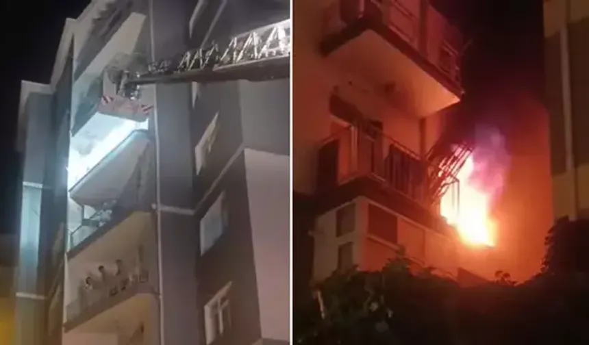Yenimahalle’de 7 Katlı Binada Çıkan Yangın Mahalleliyi Sokağa Döktü