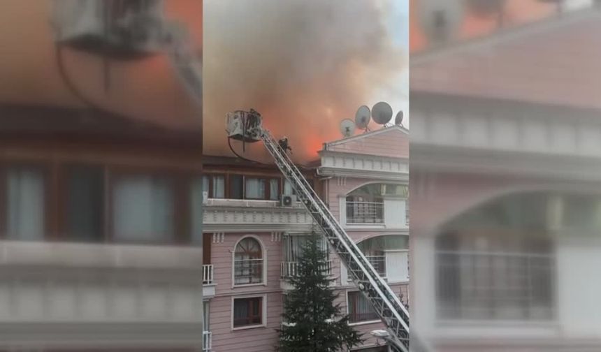 Keçiören’de Apartman Çatısında Korkutan Yangın!