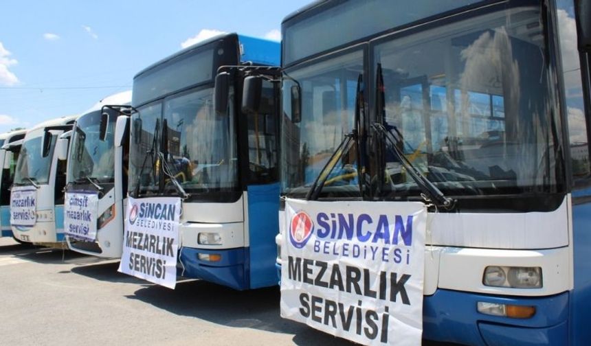 Sincan’da Hafta Sonu Ücretsiz Mezarlık Servis Hizmeti Başladı