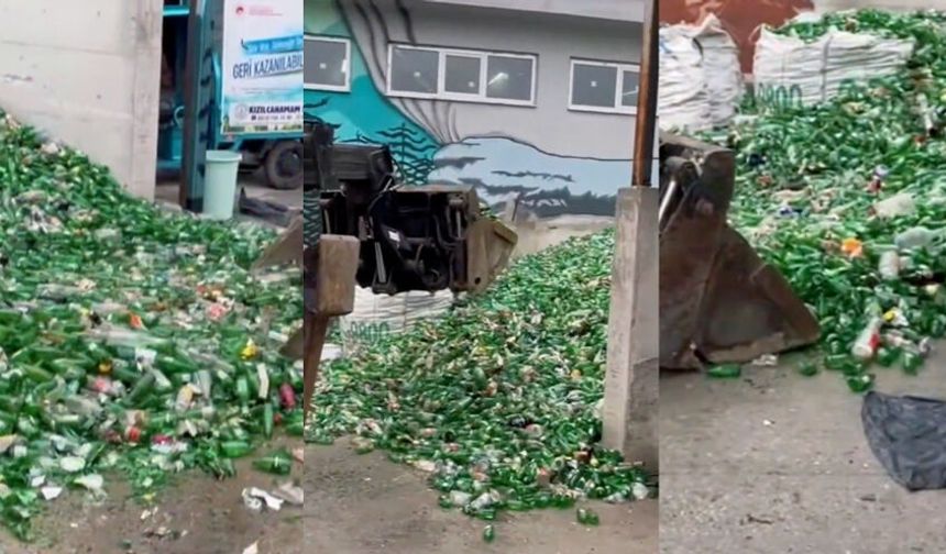 Kızılcahamam'da Bir Ayda 26 Ton Cam Geri Dönüştürüldü