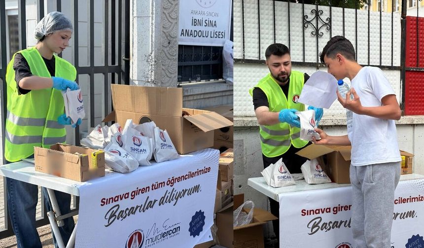 Sincan’da LGS Sınavı için Okul Önlerinde İkram Stantları Kuruldu