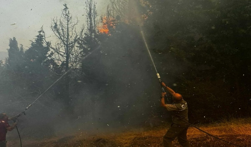 Çanakkale Bayramiç'te Yangın Ekipler Seferber Oldu Görsel 1