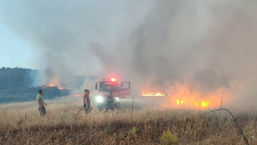 Çanakkale’de Tarım Alanında Yangın Alarmı