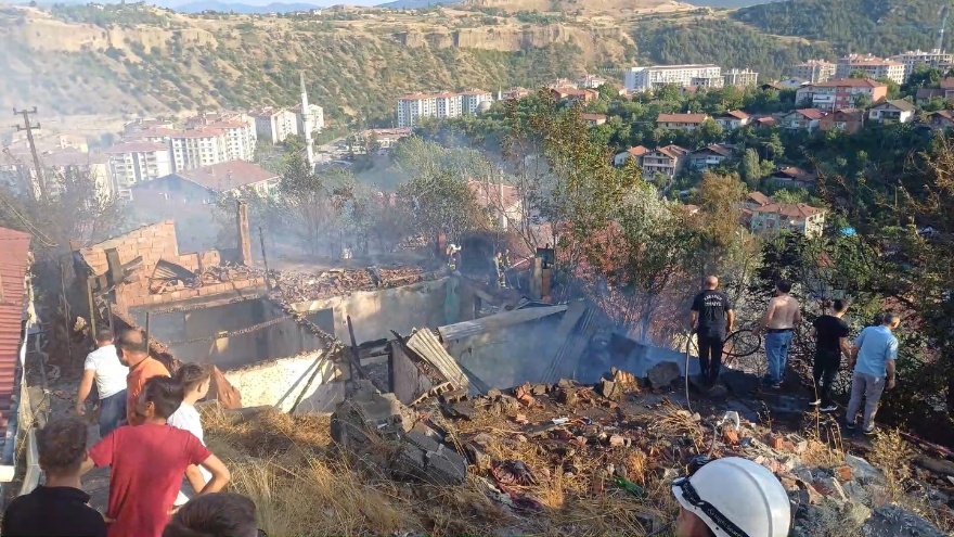 Karabük’te Rüzgârla Büyüyen Yangında Metruk Evler Zarar Gördü 2