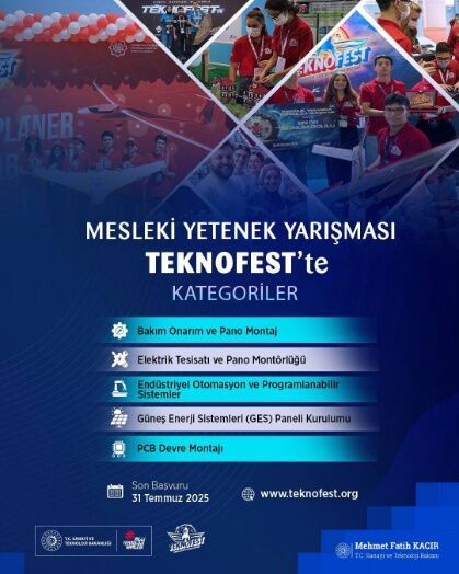 Teknofest’te İlk Kez ‘Mesleki Yetenek Yarışması’ Düzenlenecek 1