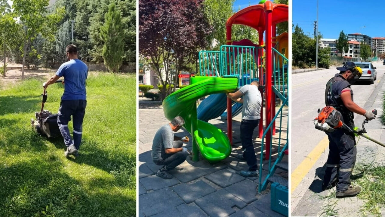 Kahramankazan’da Park ve Yeşil Alanlara Bakım
